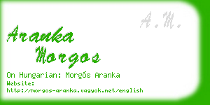 aranka morgos business card